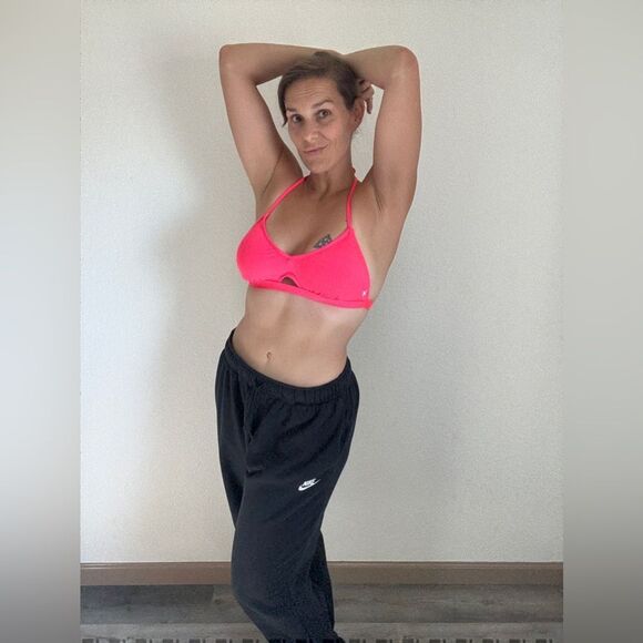 Hurley Bikini Top Neon Pink Peekaboo Cut Out Medium Vacation - Picture 1 of 9